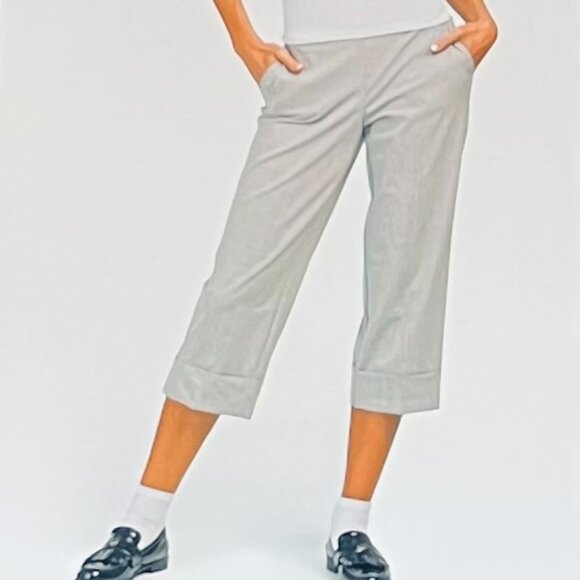 Rachel Zoe Straight Leg Cropped & Cuffed Pants in Gray (10) New With Tag - Picture 1 of 10